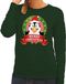 Bellatio Decorations Foute kersttrui / sweater pinguin - groen - Merry Christmas voor dames M