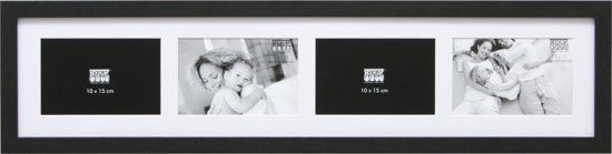 Deknudt Frames fotokader zwart 4 foto's horizontaal