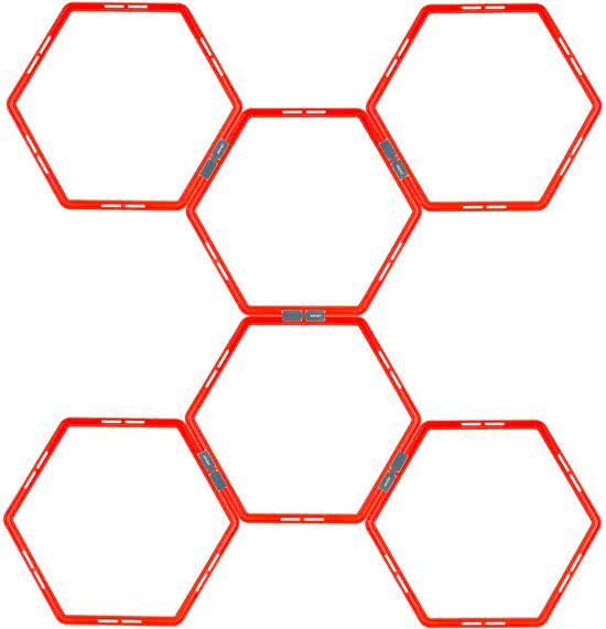 Avento Trainingsframe Hexagoon 6-delig - Fluororanje/Antraciet