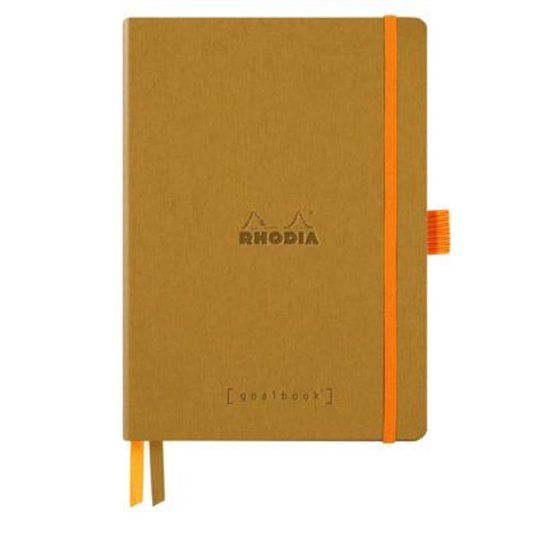 Rhodia Goalbook – A5 – 240 Bladen – Dotted – Ivoorkleurig Papier 90 g/m² – Elastieksluiting – Goud