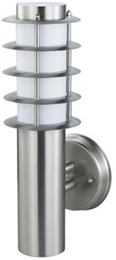 BES LED Nalid 2 - Wandlamp - RVS - E27 - Rond - Chroom - 35cm