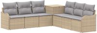 vidaXL Bankstel 2 zitplaatsen Beige en Lichtgrijs Polyrattan