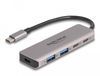 Delock 64239 interface hub USB 3.2 Gen 1 (3.1 Gen 1) Type-C 5000 Mbit/s Grijs
