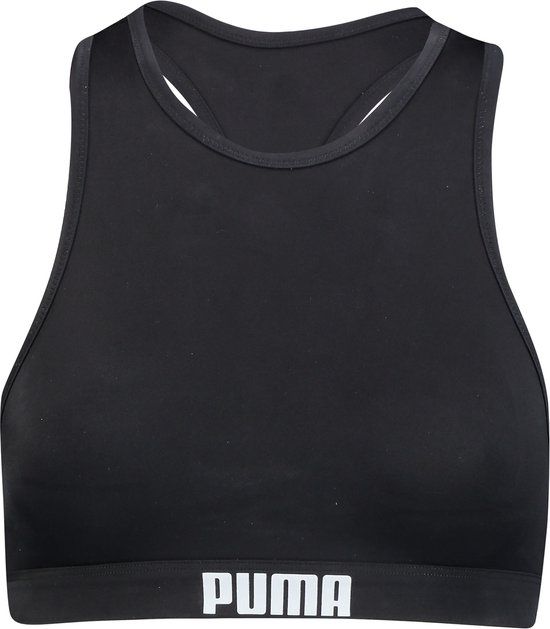Puma Women's High Neck Bikini Top - Black - Size S
