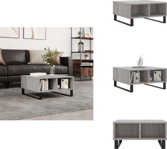VidaXL Salontafel 60x60x30 cm Sonoma Eiken/Grijs