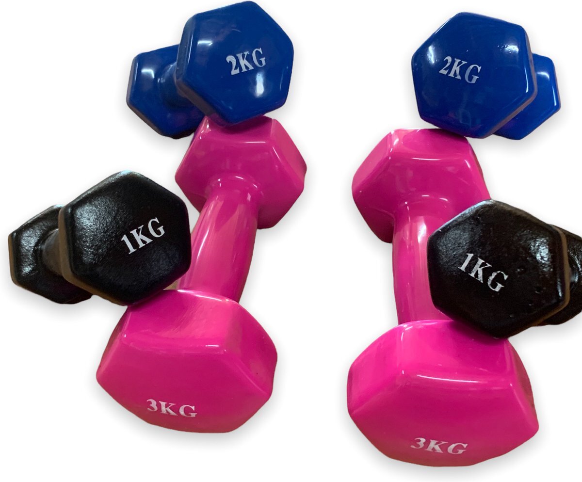 Padisport dumbell set 1, 2 en 3 kg - fitness - gewicht - set - 1 + 2 + 3 kg - 2x1kg 2x2kg 2x3kg