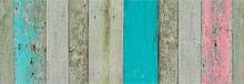 Patifix Decoratie plakfolie - houten planken look - groen/bruin/roze - 45 cm x 2 meter - zelfklevend