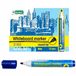 D.RECT 3160 Whiteboard marker voor whiteboards en flipcharts, afwasbaar glasboard marker ronde punt blauw 12 stuks