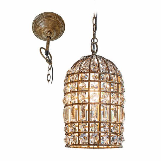 LOBERON Hanglamp Phyllis antiekbruin/helder