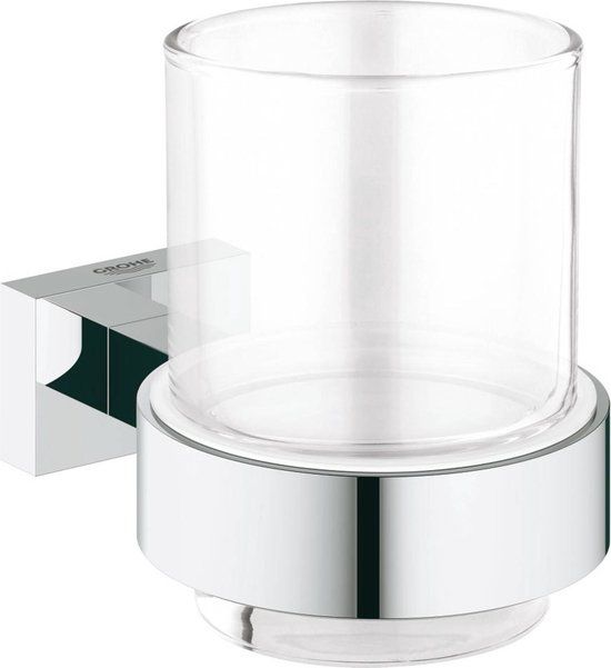 GROHE Essentials Cube houder met drinkglas - Chroom