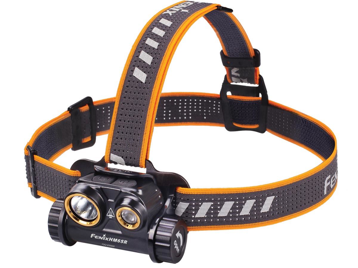 Fenix HM65R Headlamp - Black/Orange - Rechargeable - 1000 Lumens