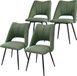 ML-Design eetkamerstoelen set van 4, groen, polyester zitting met zwarte metalen poten