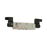 Riegler 5/3-wegventiel, elektropneumaat, midden geventileerd, aansluiting G 3/8, DN 13,3, 24 V DC, bedrijfstemperatuur. -10 °C tot 60 °C, aluminium.