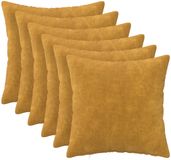 vidaXL - Kussensloop - 6 st - HEERLEN - Geel - 35 x 35 cm - Microfiber - Fleece