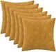 vidaXL - Kussensloop - 6 st - HEERLEN - Geel - 35 x 35 cm - Microfiber - Fleece