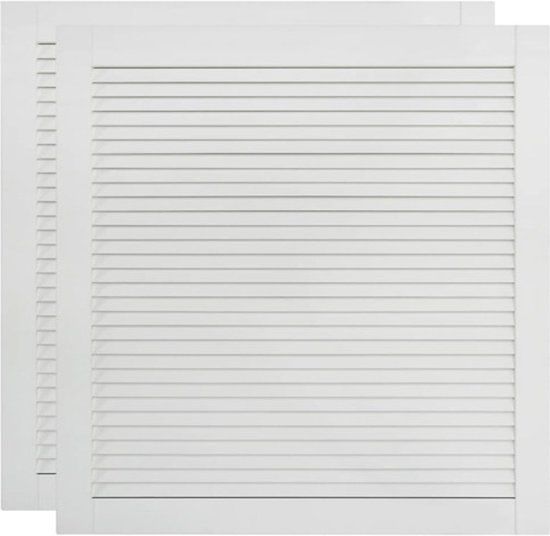 vidaXL Kastdeuren Lamellen - 61,5x59,4 cm - Wit Grenenhout