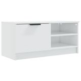 VidaXL TV-meubel 80x35x36,5 cm bewerkt hout hoogglans wit