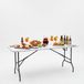 ML Campingtafel - Party Vouwtafel - 180 x 68 cm - Opvouwbaar - Kunststof tafelblad - Stalen frame - Gemakkelijk te vervoeren - Eenvoudig schoon te maken
