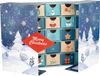 BRUBAKER Adventskalender om Zelf te Vullen - DIY-Kerstkalender om Open te Klappen met 24 Deurtjes voor Cadeaubonnen, Snoepjes en Andere Verrassingen - 27 cm Groot van Karton - Blauw