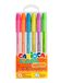 CARIOCA Fiorella Gelpen, neonkleuren, 6 stuks, voor school, universiteit en kantoor, punt Ø 0,1 mm, 6 stuks