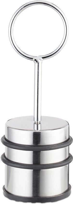 Merkloos Relaxdays Deurstopper met greep - Roestvrij staal - 20,5 cm hoog - Zilver