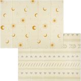 Relaxdays Speelmat opvouwbaar - 200 x 150 cm - afwasbaar - maan - zon - patroon