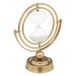 Atmosphera Zandloper cilinder - decoratie of tijdsmeting - 15 minuten - wit zand - D20 x H25 cm - glas - gouden frame