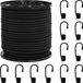 vidaXL Bungee Koorden met Haken 4 mm Zwart PP en rubber