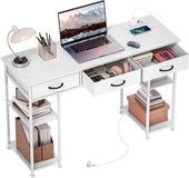 Homcom Bureau met planken-Spaanplaat-120L x 40B x 76H cm-Wit