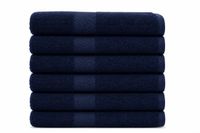 The Linen Room handdoeken – 70 x 140 cm – Set van 6 – 100% Katoen – 650 GSM – Donkerblauw