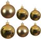 Decoris Glazen kerstballen pakket - goud glans mat - 16x stuks - 6x 6 cm - 6x 8 cm - 4x 10 cm