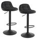 Tabouret de bar réglable avec dossier et repose-pieds en noir