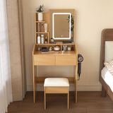 OKWISH Table de maquillage avec miroir LED et prise électrique