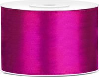 PartyDeco Cadeaulint - Donkerroze - 5 cm x 25 meter - Satijn
