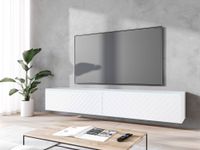 Mobistoxx DONATELO Meuble tv-hifi 2 portes battantes 180 cm blanc avec led