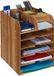 Merkloos Relaxdays bureau organizer met 12 vakken, donkerbruin
