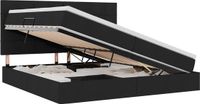 vidaXL Bed met opbergruimte en matras - Zwart - 200 x 200 cm - Stof