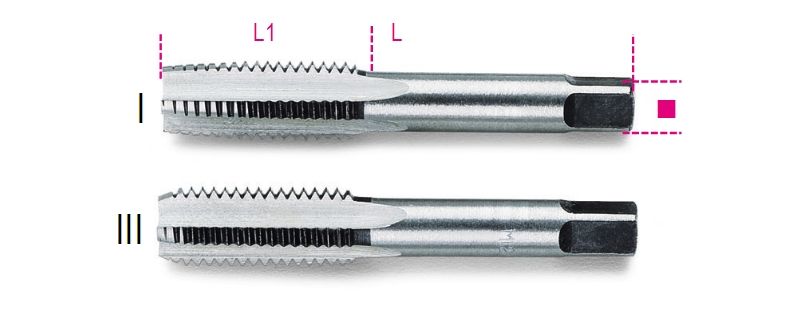 Beta Handtappen, fijne spoed, metrische draad verchroomd staal 433 9X0,75