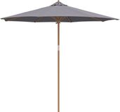 vidaXL Tuinparasol Ø 270 x 260 cm Bamboe Rond Donkergrijs
