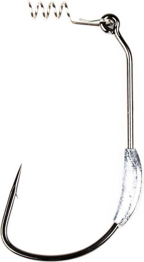 Gamakatsu EWG Weighted Superline Spring-Lock - Haakmaat 3/0 - Zwart - 4 stuks