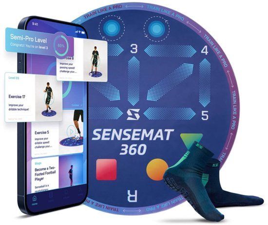 Senseball SenseMat 360 - Professionele Cognitieve & Voetwerk Voetbaltrainingsmat