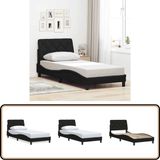 vidaXL Bedframe zonder matras, zwart, 90 x 190 cm, stof