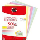Fixo Paper 00001793 Gekleurd karton, A3, heldere kleuren, 50 stuks, 180 g