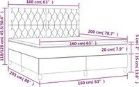 vidaXL Boxspringbed met matras, stof, donkerbruin, 160x200 cm