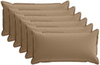 vidaXL Kussensloop 6 stuks Houten Taupe 40 x 80 cm Polyester