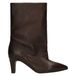 Manfield leren laarzen met hak - taupe