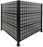 Merkloos Relaxdays afvalcontainerbekleding - Square - zwart - 240x120x4 cm - geschikt voor afvalcontainers