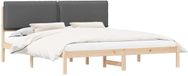 vidaXL Bedframe met gevoerd hoofdeinde, donkergrijs, 180 x 200 cm