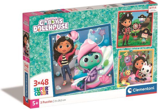 Clementoni Gabby's Poppenhuis Puzzel 3x48 Stukjes