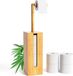 Porte-rouleau de papier toilette, sur pied, bambou